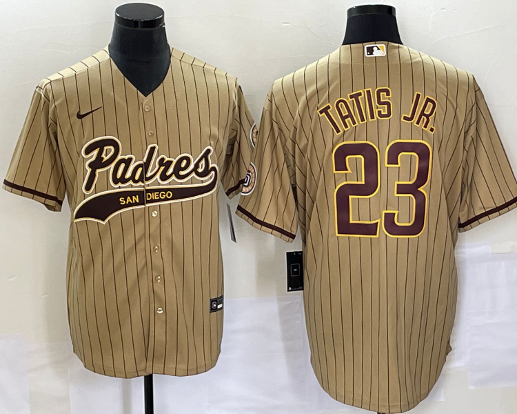 Men's San Diego Padres Fernando Tatis Jr. #23 Tan Jersey Joint Edition
