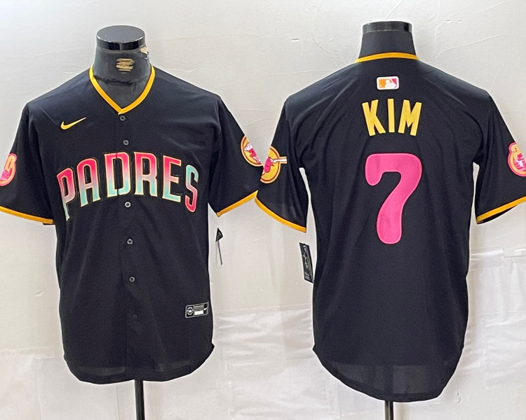 Men's San Diego Padres Ha-Seong Kim #7 Black Jersey