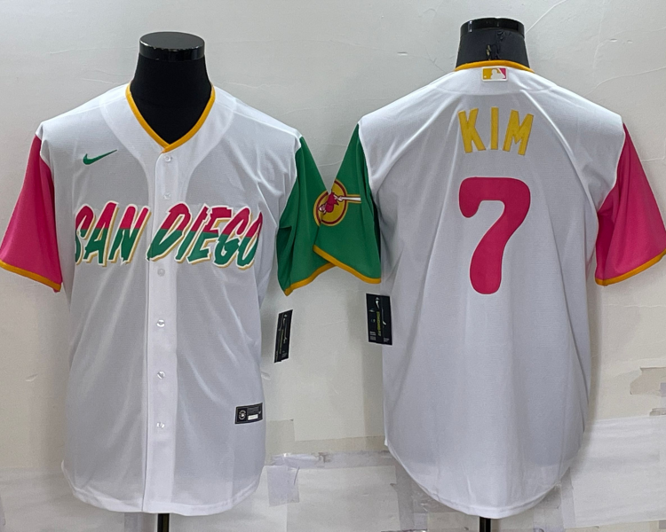 Men's San Diego Padres Ha-Seong Kim #7 White Stitched Jersey