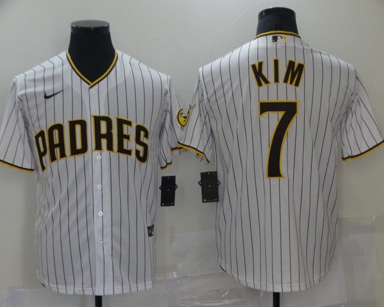 Men's San Diego Padres Ha-Seong Kim #7 White Stitched Jersey