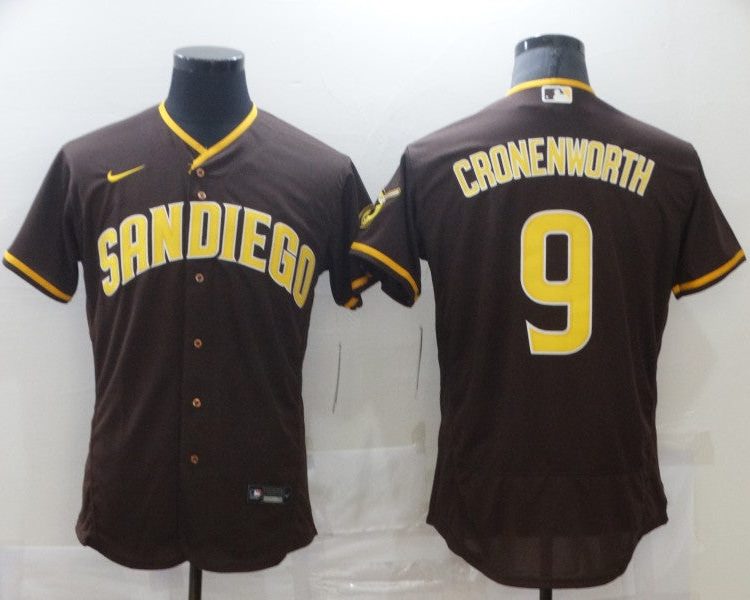Men's San Diego Padres Jake Cronenworth #9 Brown Stitched Jersey