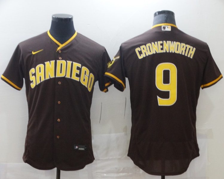 Men's San Diego Padres Jake Cronenworth #9 Brown Stitched Jersey