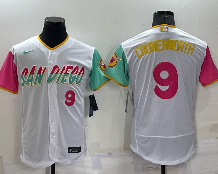 Men's San Diego Padres Jake Cronenworth #9 White Stitched Jersey