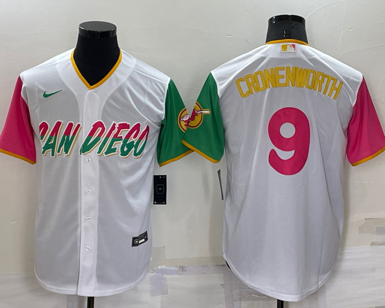 Men's San Diego Padres Jake Cronenworth #9 White Stitched Jersey
