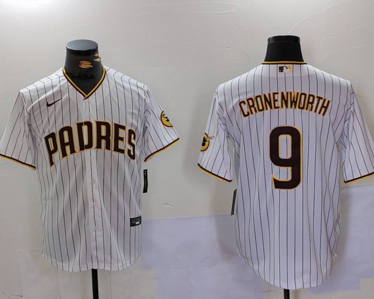 Men's San Diego Padres Jake Cronenworth #9 White Stitched Jersey