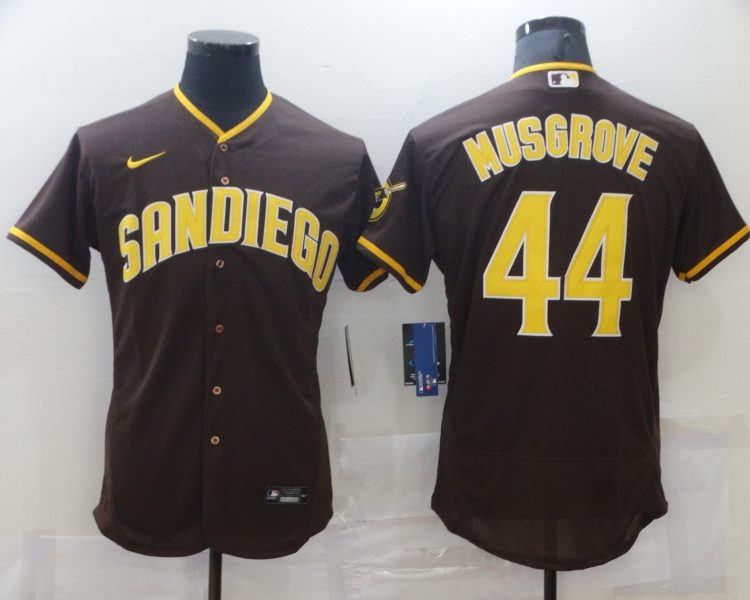 Men's San Diego Padres Joe Musgrove #44 Brown Stitched Jersey