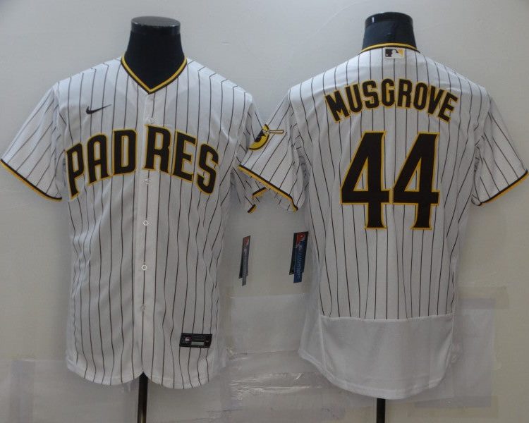 Men's San Diego Padres Joe Musgrove #44 White Stitched Jersey