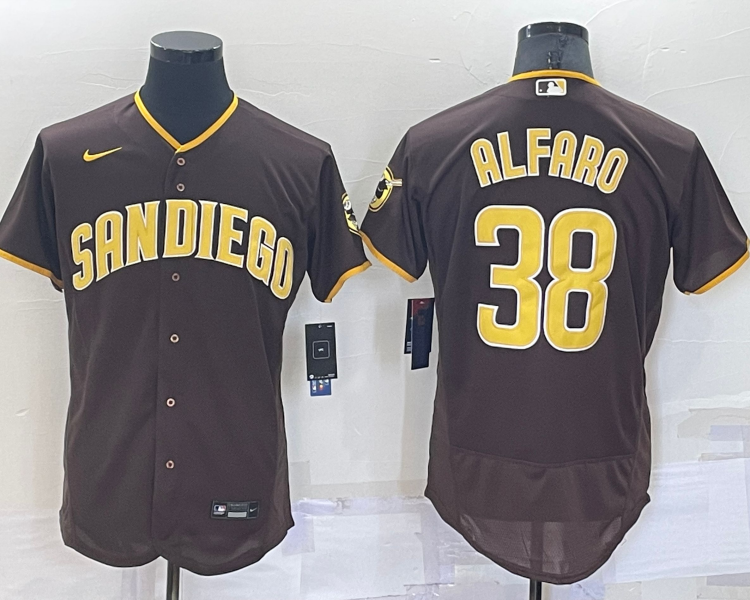 Men's San Diego Padres Jorge Alfaro #38 Brown Stitched Jersey