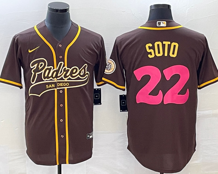 Men's San Diego Padres Juan Soto #22 Brown Jersey Joint Edition