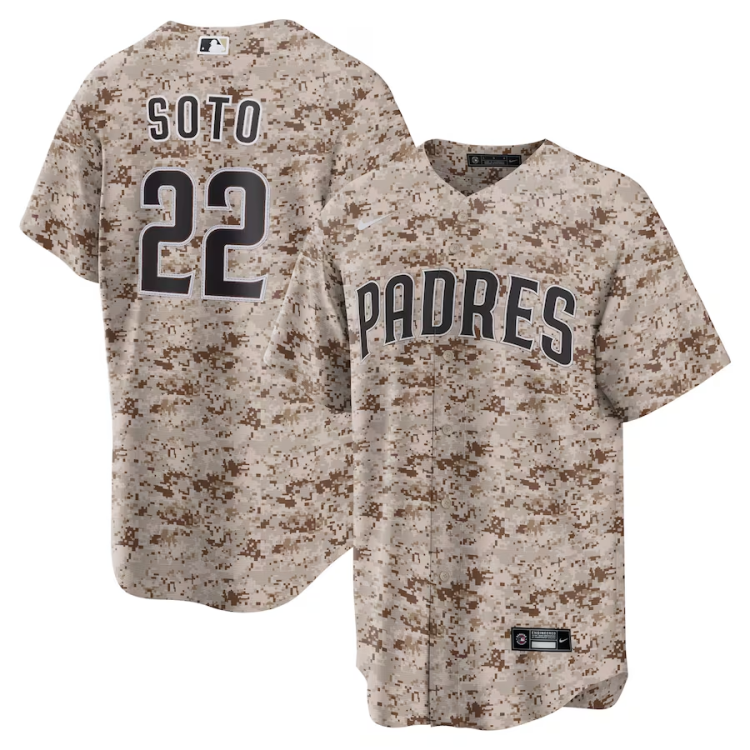 Men's San Diego Padres Juan Soto #22 Camo USMC Alternate Jersey