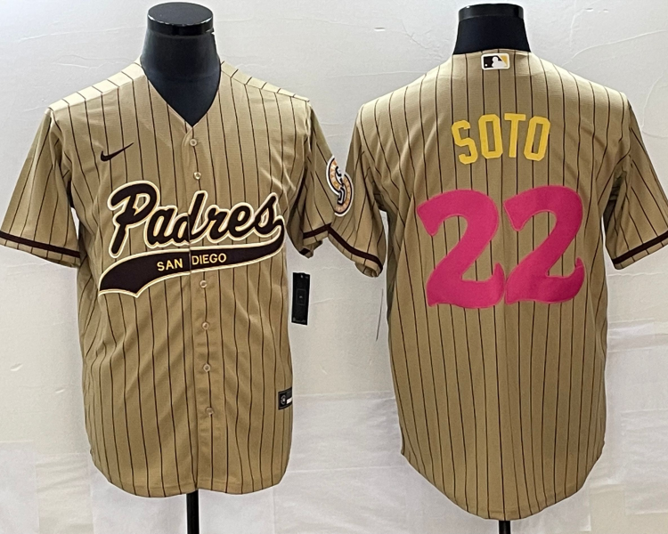 Men's San Diego Padres Juan Soto #22 Tan Jersey Joint Edition