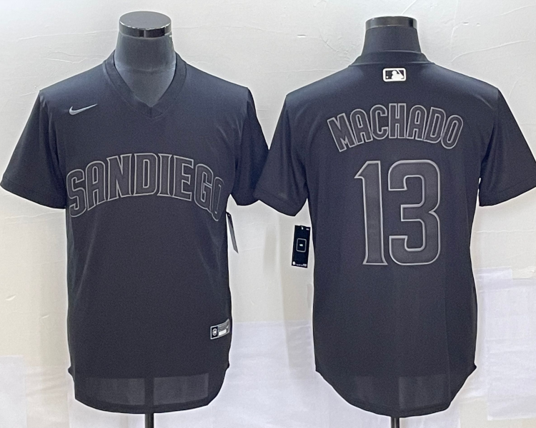 Men's San Diego Padres Manny Machado #13 Black Inverted Legend Jersey