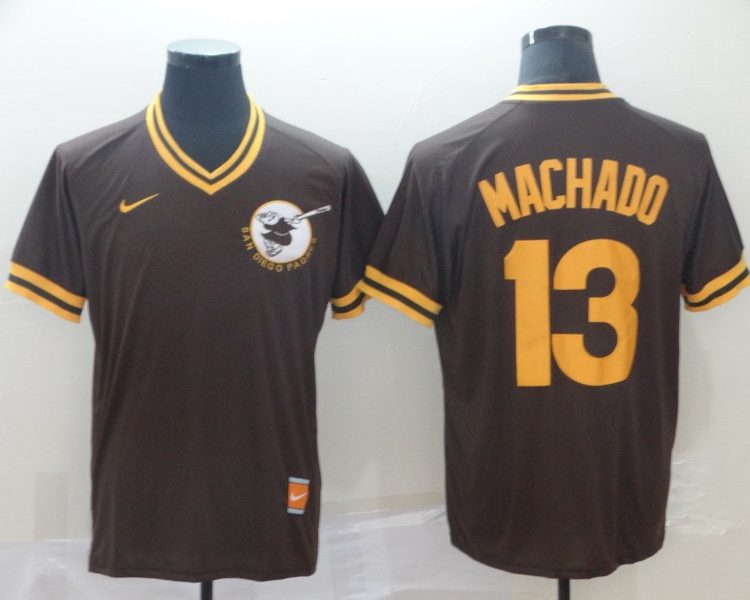 Men's San Diego Padres Manny Machado #13 Brown Stitched Jersey
