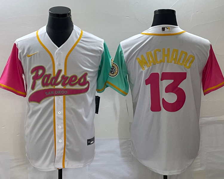 Men's San Diego Padres Manny Machado #13 White City Connect Jersey Joint Edition