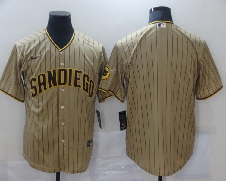 Men's San Diego Padres Tan Alternate Blank Jersey