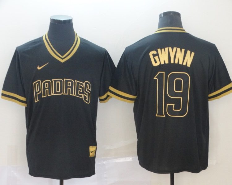 Men's San Diego Padres Tony Gwynn #19 Black Jersey