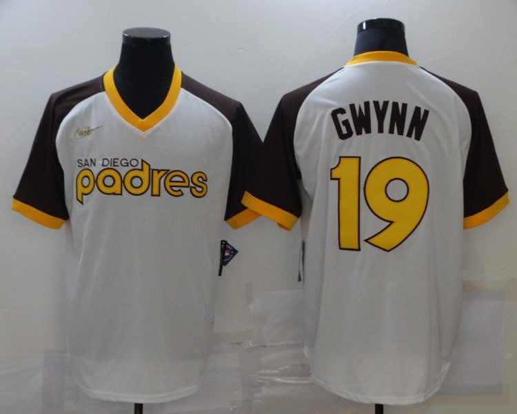 Men's San Diego Padres Tony Gwynn #19 White Jersey