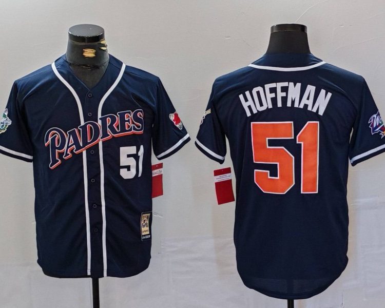 Men's San Diego Padres Trevor Hoffman #51 Navy Jersey