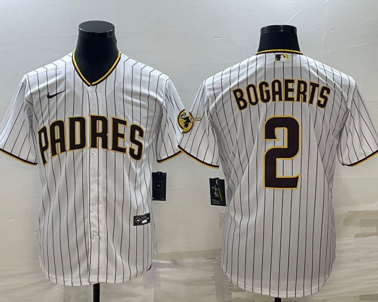 Men's San Diego Padres Xander Bogaerts #2 White Home Jersey