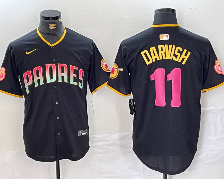Men's San Diego Padres Yu Darvish #11 Black Jersey