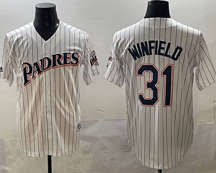 Men's San Diego Padres Dave Winfield #31 White Jersey
