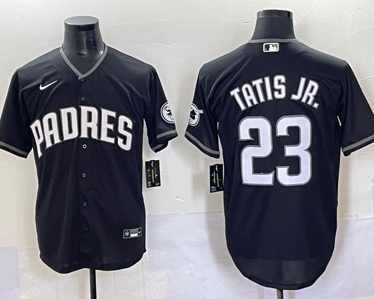Men's San Diego Padres Fernando Tatis Jr. #23 Black Lights Out Jersey