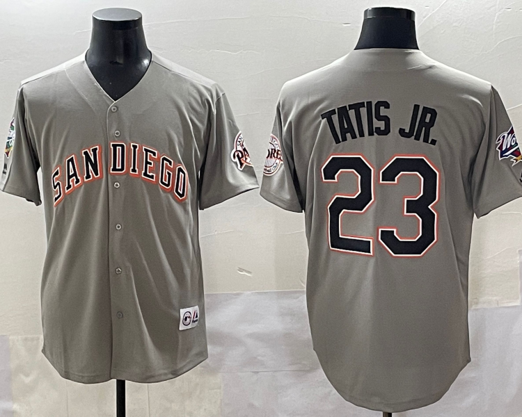 Men's San Diego Padres Fernando Tatis Jr. #23 Gray Jersey
