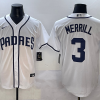 Men's San Diego Padres Jackson Merrill #3 White Jersey