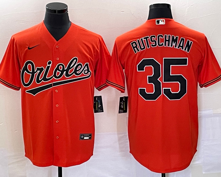 Men's Baltimore Orioles Adley Rutschman #35 Orange Jersey