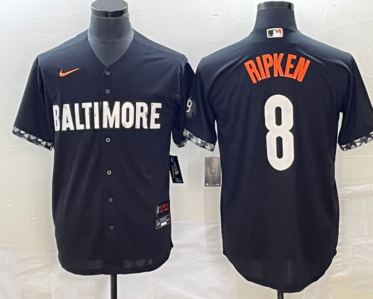 Men's Baltimore Orioles Cal Ripken #8 Black 2023 City Connect Jersey