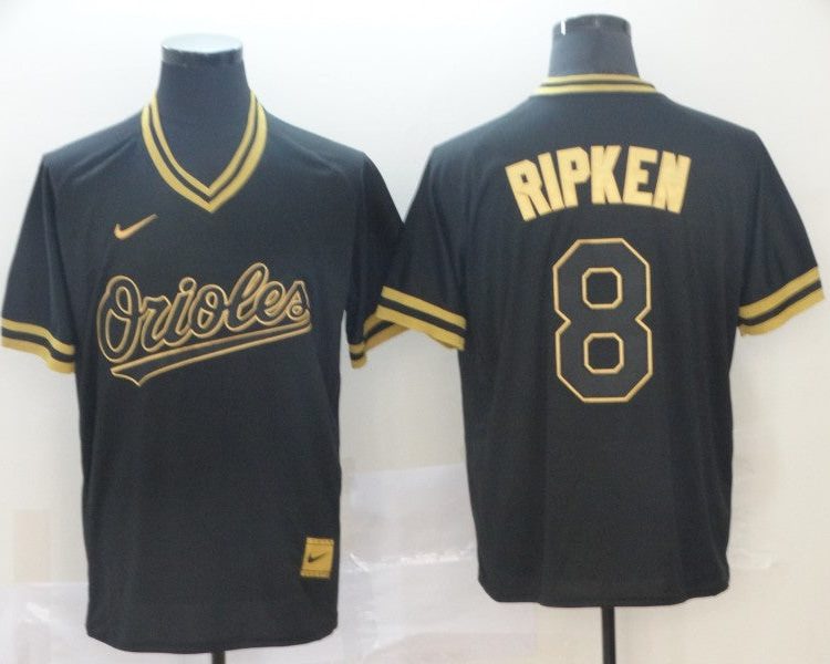 Men's Baltimore Orioles Cal Ripken Jr. #8 Black Authentic Jersey