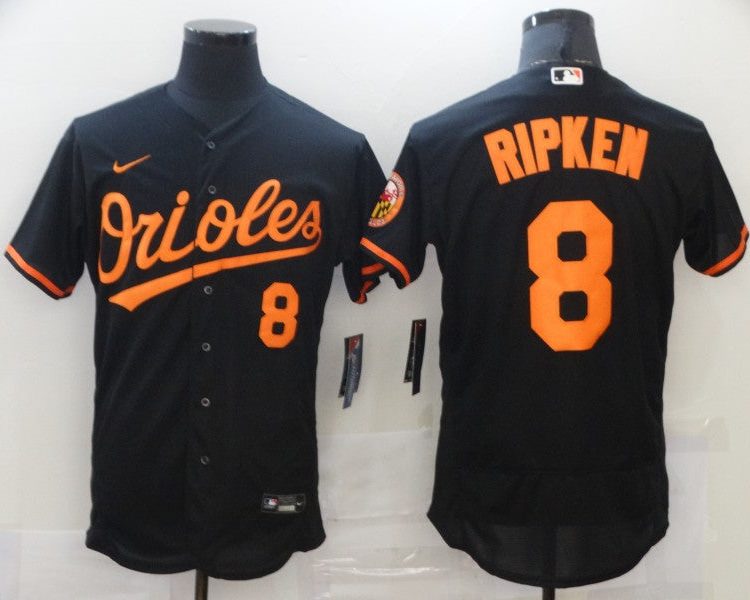 Men's Baltimore Orioles Cal Ripken Jr. #8 Black Baseball Jersey