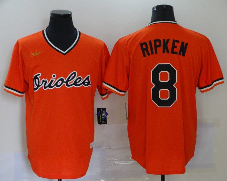 Men's Baltimore Orioles Cal Ripken Jr. #8 Orange Team Jersey