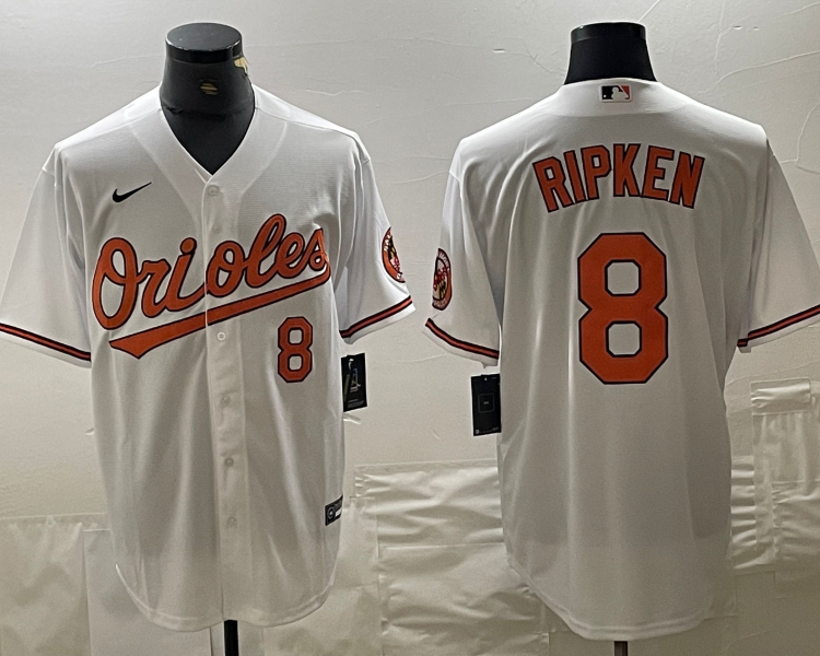 Men's Baltimore Orioles Cal Ripken Jr. #8 White Baseball Jersey