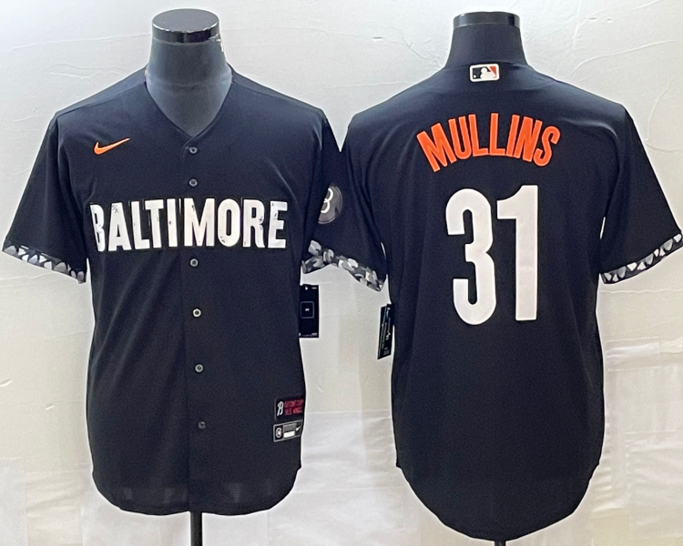 Men's Baltimore Orioles Cedric Mullins #31 Black 2023 City Connect Jersey