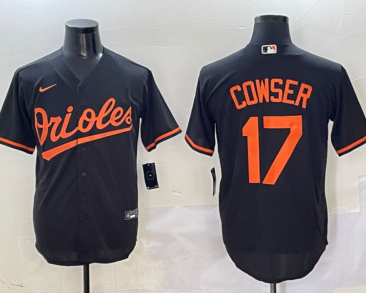 Men's Baltimore Orioles Colton Cowser #17 Black Alternate Jersey