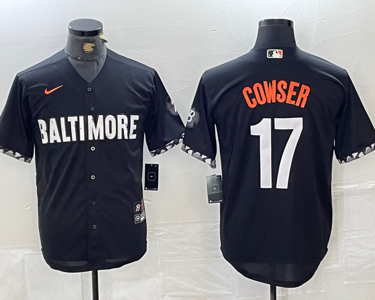Men's Baltimore Orioles Colton Cowser #17 Black City Connect Jersey
