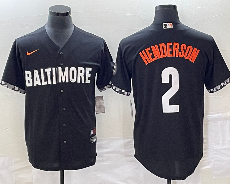 Men's Baltimore Orioles Gunnar Henderson #2 Black 2023 City Connect Jersey