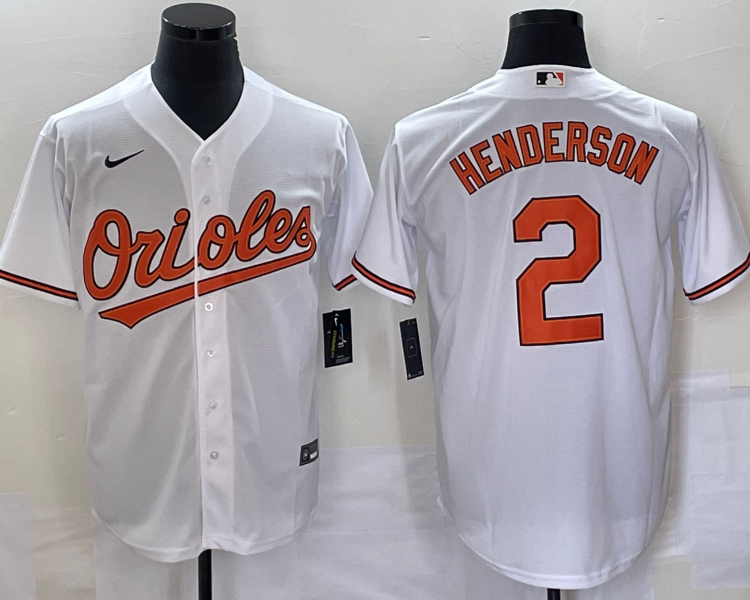Men's Baltimore Orioles Gunnar Henderson #2 White Home Jersey