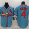 Men's St. Louis Cardinals #4 Yadier Molina Majestic Horizon Blue Jersey