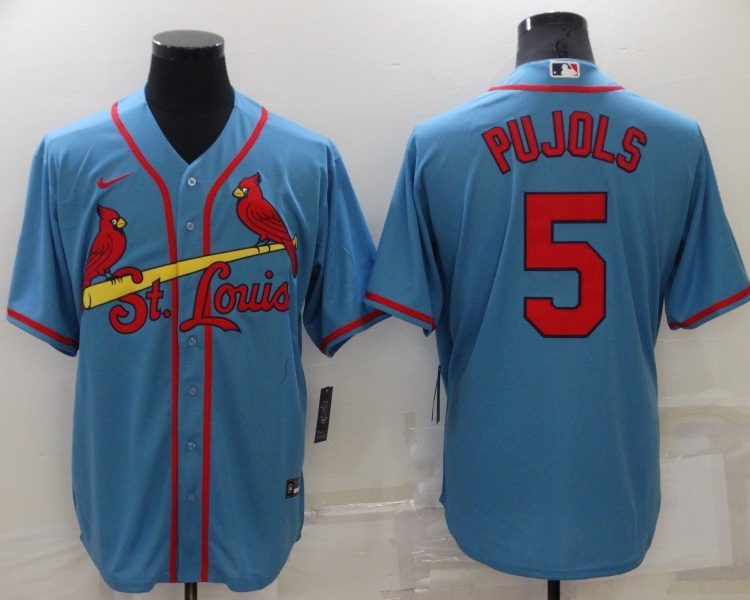 Men's St. Louis Cardinals Albert Pujols #5 Blue Baseball Jersey