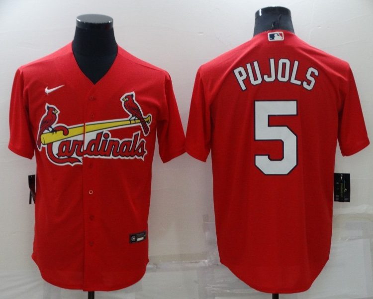 Men's St. Louis Cardinals Albert Pujols #5 Red Baseball Jersey