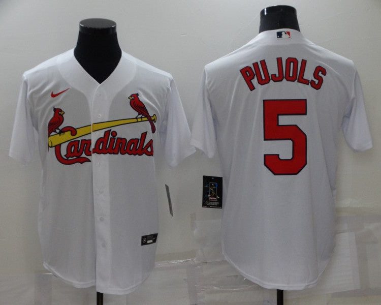 Men's St. Louis Cardinals Albert Pujols #5 White Baseball Jersey