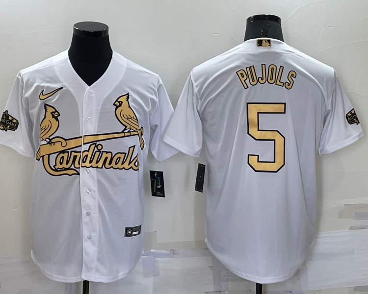 Men's St. Louis Cardinals Albert Pujols #5 White Jersey