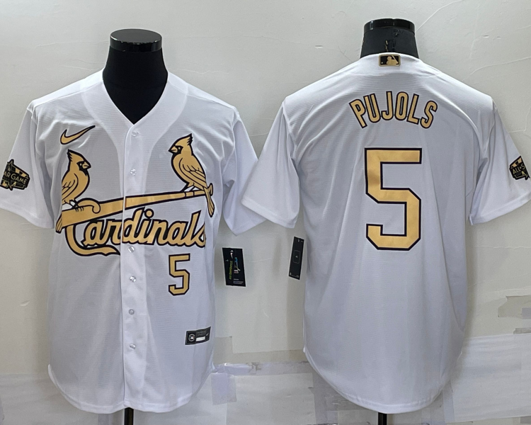 Men's St. Louis Cardinals Albert Pujols #5 White Stitched Jersey