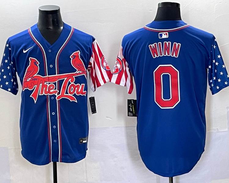 Men's St. Louis Cardinals Masyn Winn #0 Royal Jersey