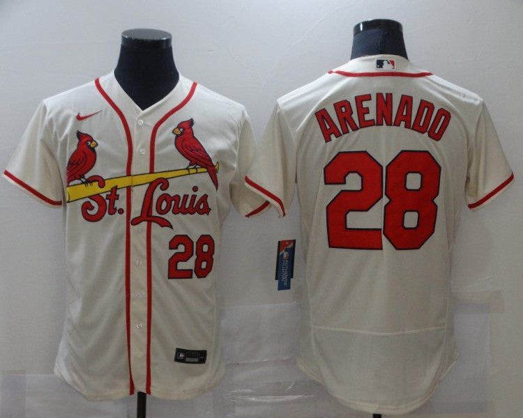 Men's St. Louis Cardinals Nolan Arenado #28 Beige Jersey