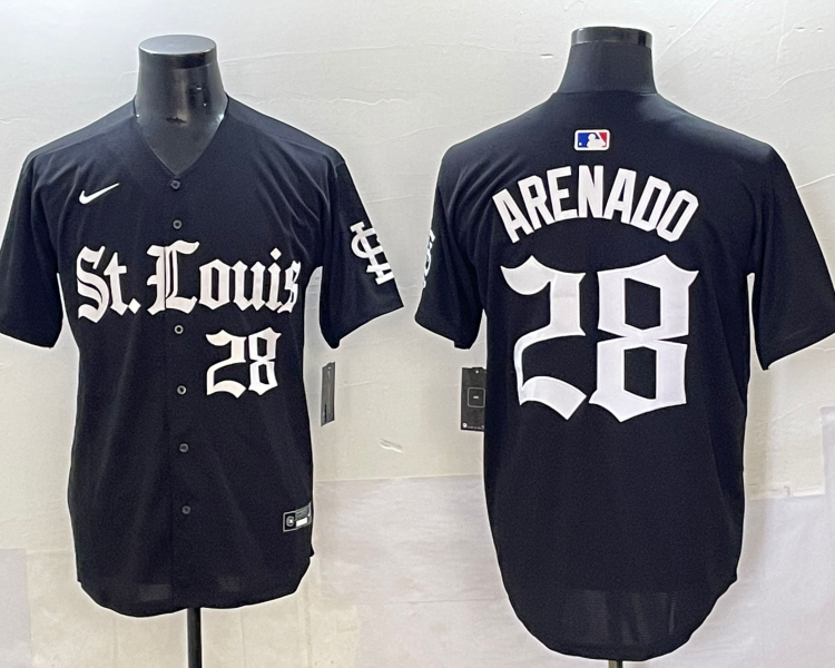 Men's St. Louis Cardinals Nolan Arenado #28 Black Jersey