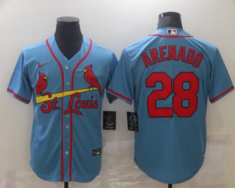 Men's St. Louis Cardinals Nolan Arenado #28 Blue Baseball Jersey