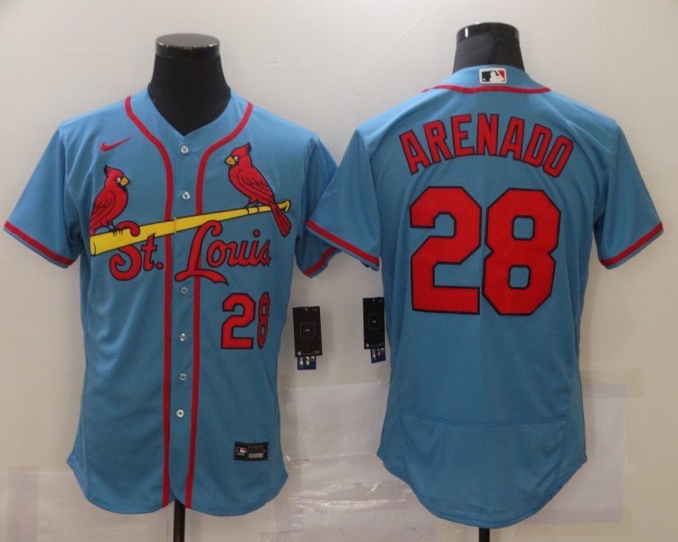Men's St. Louis Cardinals Nolan Arenado #28 Blue Jersey